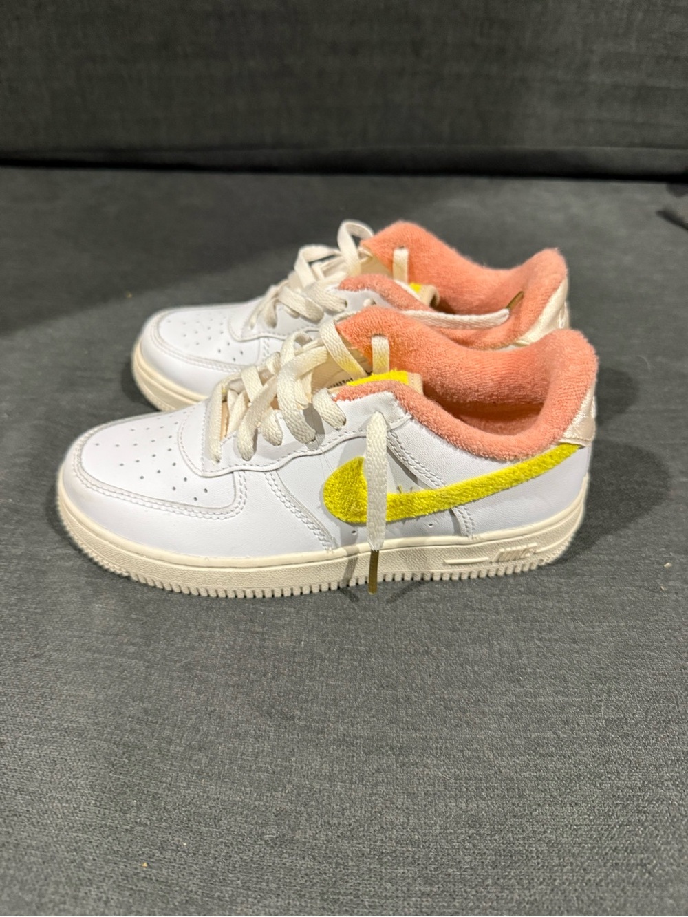 Nike Force 1 LV8 TD White Yellow Strike Youth Toddler 13C